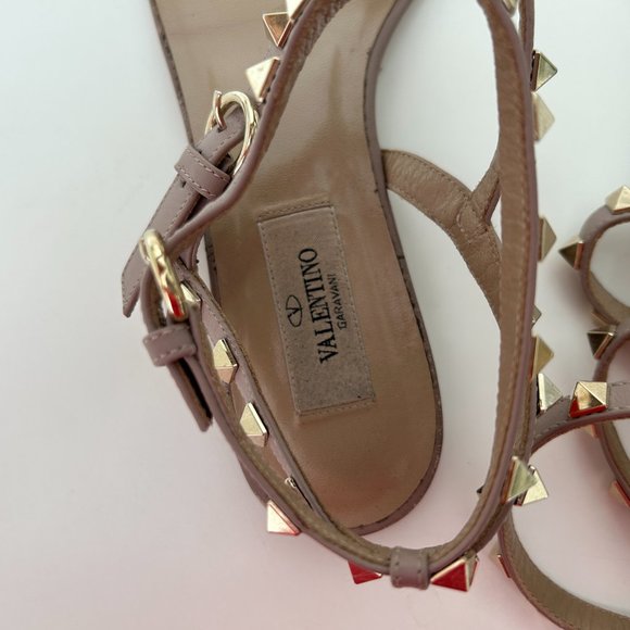 Valentino Garavani Rockstud Caged Leather Ankle Strap Sandals - Picture 6 of 10